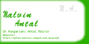 malvin antal business card